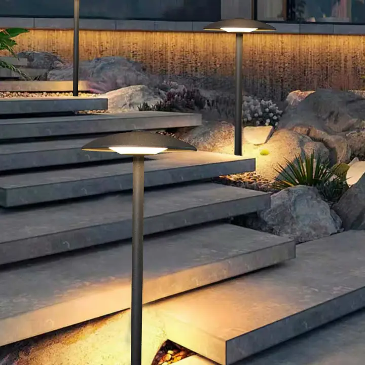 Babka bollards washing light down a run of garden steps