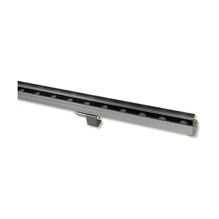 Dam linear wall grazer with its glare board shown at an angle