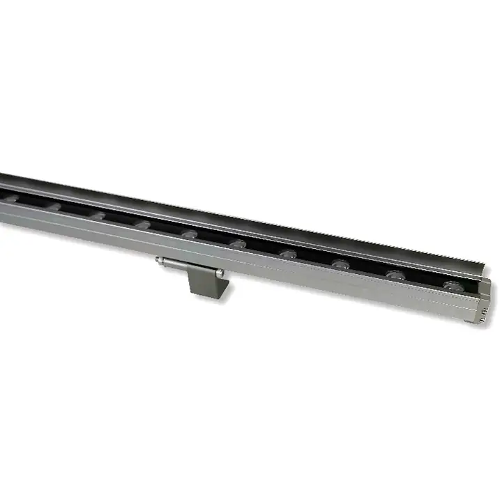 Dam linear wall grazer with its glare board shown at an angle