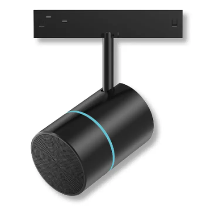 GUS track speaker in black on a magnetic track adaptor