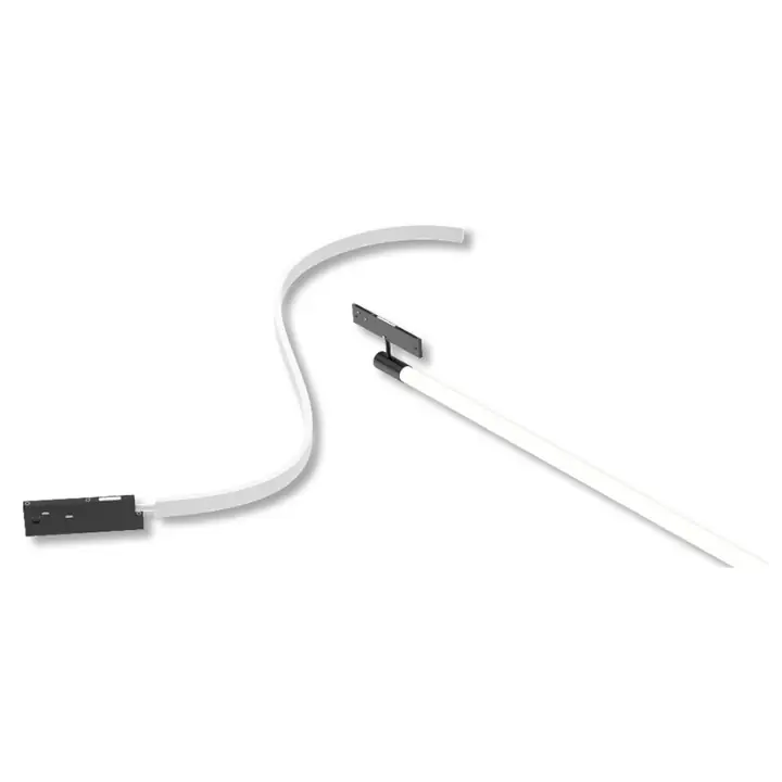 Nex flexible light rope curving away from its track adaptor