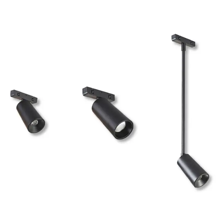 Ultra miniature track spotlights including a long drop-stem version