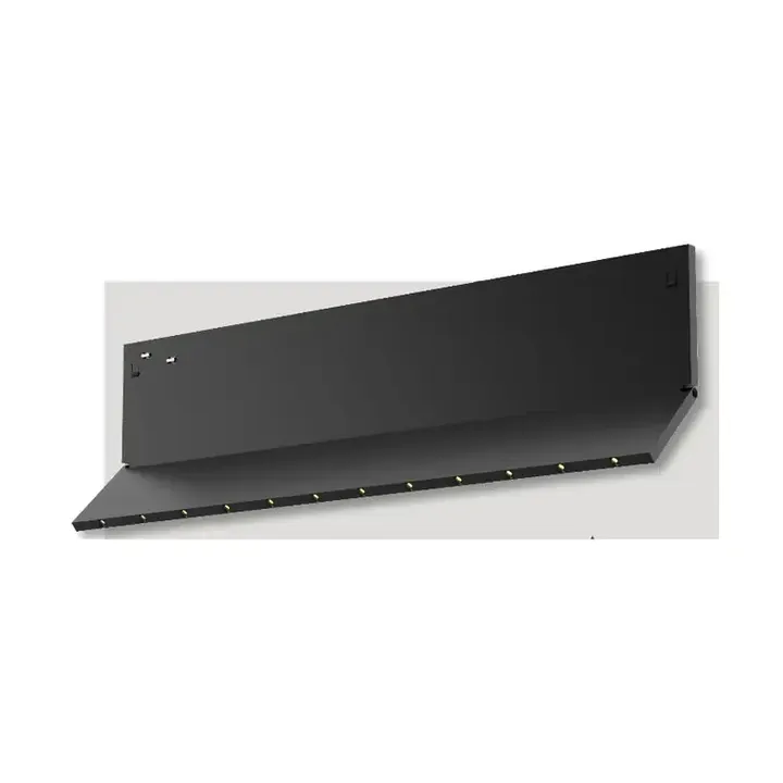 Velin-WW track wall washer angled to graze a wall